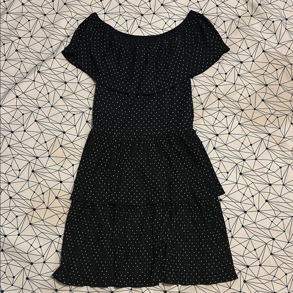 White House Black Market Black Sleeveless Dress with White Dots size xs - Picture 2 of 6